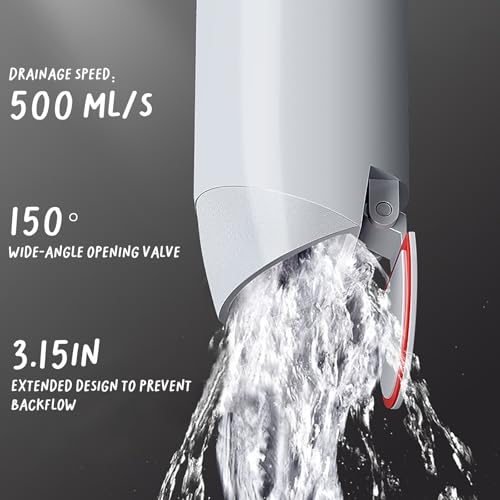Odor-Proof Shower Drain Plug - Backflow Preventer with Magnetic Closure Valve, Hair Catcher, and Silicone Reducer Ring, Fits 1.9''-3.9'' ID Drains, Sewers, and Pipes
