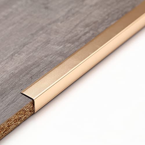 Trimold Matte Gold Aluminum Peel and Stick L Molding Corner Guards with 90° Angle for Wall Door Frame Cabinet Baseboard Protection and Decoration, 35.4in x 0.8in (3Pcs)