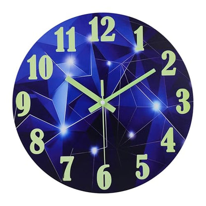 Outdoor Clocks Waterproof 12 Inch Galaxy Night Light Glass Wall Clock for Pool Patio Bathroom