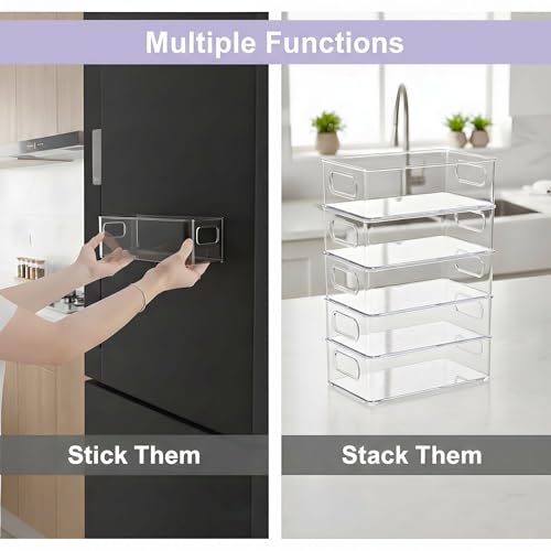 4Pack Clear Magnetic Baby Bottle Organizer for Ref... (4 Count | Clear | Clear)