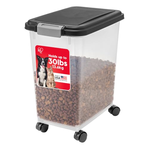 Dog Food Storage Container, Airtight, 30 lb Capaci... (Black | Polypropylene)