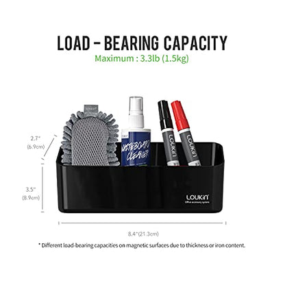 LOUKIN Whiteboard Accessories Bundle | Shag Dry Erase Eraser (Blue) & Whiteboard Cleaner (3.4 fl oz) & Magnetic and Adhesive Marker Holder (Black)