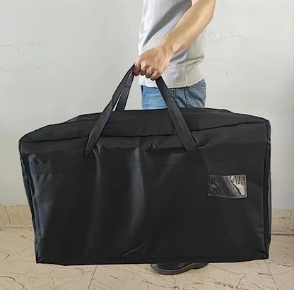2 Pack Large Canvas Storage Carrying Bags for Camping & Moving | Water-resistant & dustproof, suitable for pillow, closet, under-bed, dorm & garage organization