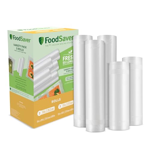 Custom Length Vacuum Sealer Bags Multipack, 5 Coun... (Clear | Multi-ply)