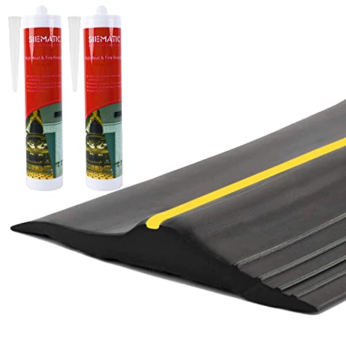 20Ft/6M Universal Garage Threshold Seal Strip with... (Black+Yellow)