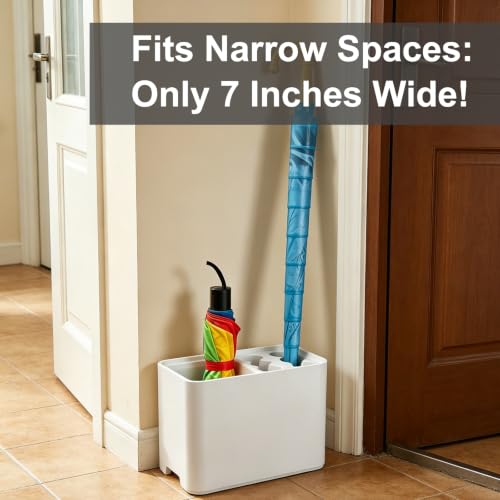 Umbrella Stand Rack Umbrella Holder with Drip Tray for Entryway Corner Home Office Decor Space Saving Organizer Stored 10 Umbrellas, White