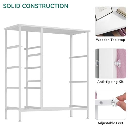 YITAHOME Pink Dresser, 7 Drawers Fabric Dresser for Bedroom | Organizer Unit for Living Room, Hallway, Closets, Sturdy Steel Frame, Wooden Top, Easy Pull Fabric Bins