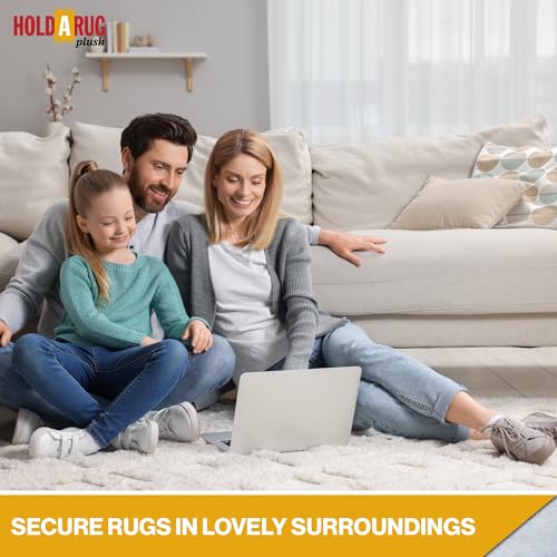 Hold-a-Rug Plush 2' x 4' Nonskid, Nonslip Rug Pad, Reversible Gripper, ¼ Thick, Safe for All Floors and Carpet, Keep Area Rugs Secure