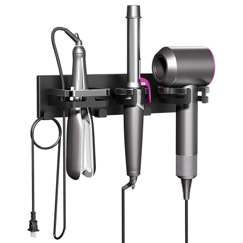 Hair Dryer Holder Wall Mount Metal Hot Tools Organ... (Black | Metal)