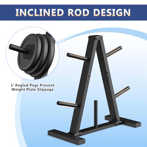 Weight Plate Rack, Weight Tree, Home Gym Storage Stand, Holds 300 lbs