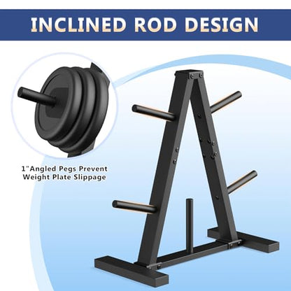 Weight Plate Rack, Weight Tree, Home Gym Storage Stand, Holds 300 lbs