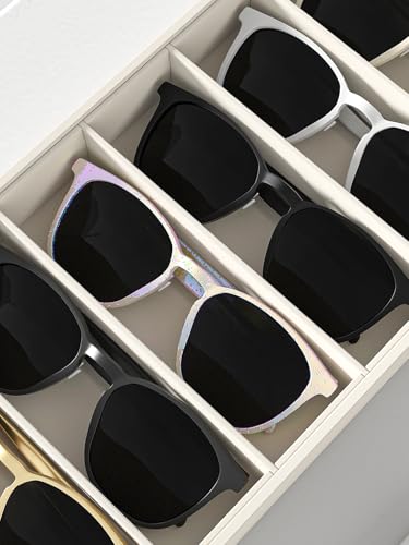 Sunglass Organizer Tray,Eyeglass Storage for Multiple Glasses,Jewelry and Sunglasses Drawer Organizer (Beige 2)