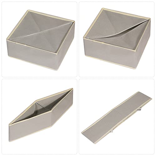 DIOMMELL 12 Pack Foldable Cloth Storage Box Closet Dresser Drawer Organizer Fabric Baskets Bins Containers Divider for Baby Clothes Underwear Bras Socks Lingerie Clothing,Grey 444