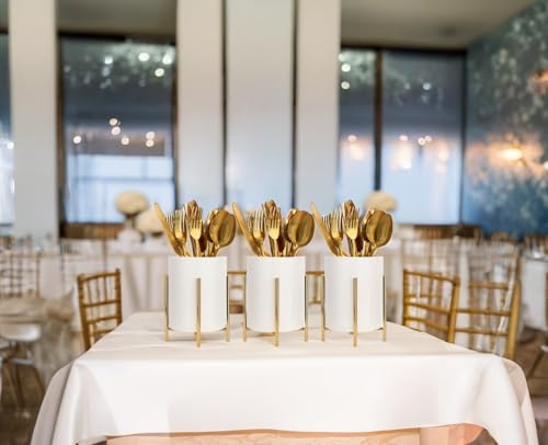 5.9'' Silverware Holder,Kitchen Utensil Holder,Fla... (White gold | Ceramic, Metal)