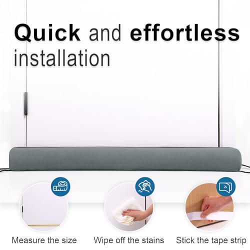 36 Inch Door Draft Stopper, Blocks Hot Cold Air with Washable Cover | Blocks Hot & Cold Air, Removable Washable Cover, Fits Door Gaps Up to 3 Inch, Noise & Wind Seal, Draft Blocker (1 Pack)