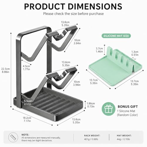 2-Tier Pot Lid Holder for Countertop, Pot and Pan... (gray | Carbon Steel)