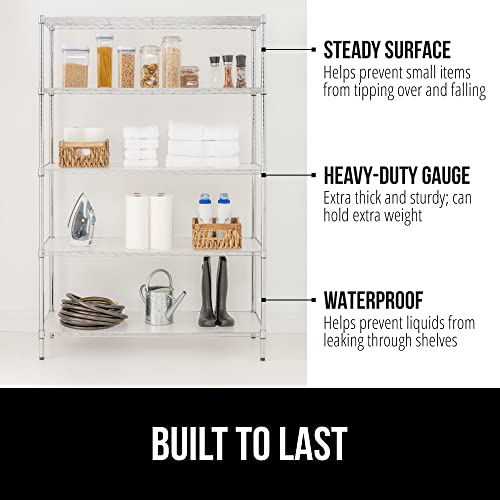 GORILLA GRIP ShelfGuard Wire Shelf Liner Compatible with Amazon Basics Shelving Unit, Set of 4 Waterproof Liners for Organizing Metal Rack Shelves, Kitchen Cabinets, Cupboard, Pantry, 18x36 Clear