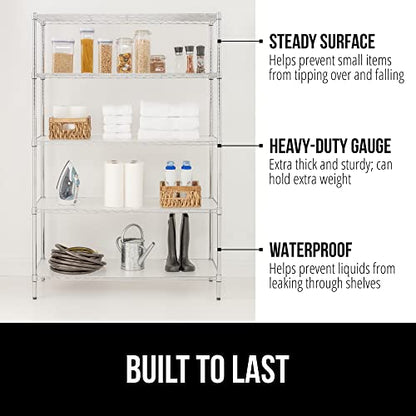 GORILLA GRIP ShelfGuard Wire Shelf Liner Compatible with Amazon Basics Shelving Unit, Set of 4 Waterproof Liners for Organizing Metal Rack Shelves, Kitchen Cabinets, Cupboard, Pantry, 18x36 Clear