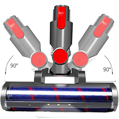 Soft Roller Cleaner Head Replacement Parts for Dyson v7 v8 v10 v11 v15 Animal Cyclone Absolute Fluffy Original Laser High Torque Vacuum Attachments with 4 LED Lights, v10 Slim, v12 NOT Compatible