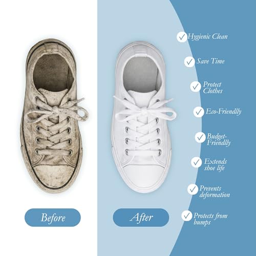 Shoe Washing Machine Bags (2-Pack) – Laundry Bag for Sneakers, Protect Shoes & Washer, Durable Thick Chenille, Reinforced Zipper, Includes Sneaker Brush – Bluehome