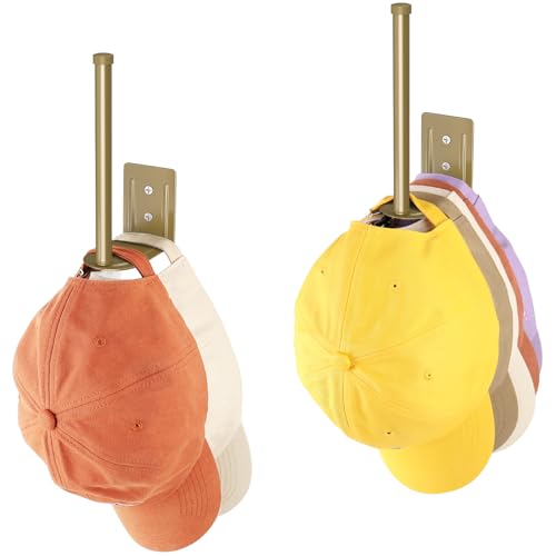 Stainless Steel Hat Organizer, Hat Rack for Wall,E... (Gold | Stainless Steel)