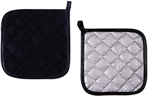 5 Pack Pot Holders for Kitchen Clearance (Black)