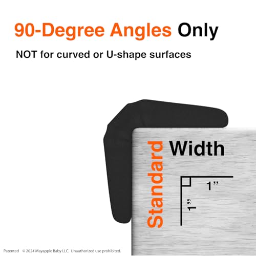 Roving Cove PreFit (Classic) Furniture Edge Corner Protector (Standard 15ft Edge 4 Corners), Baby Proofing Bumper Guards, Onyx Black, Pre-Taped, for Straight Smooth Surfaces
