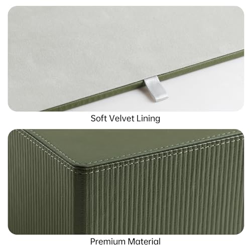 PU Leather Tissue Box Cover Rectangle Tissue Box Holder Rectangular | Magnetic Bottom, Decorative Modern Design, Aesthetic Stripes, For Bathroom, For 120(3-Ply)/160(3-Ply) Tissue Box