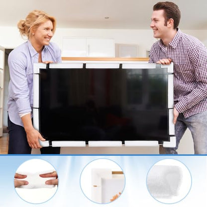 40 Pcs TV Moving Foam Corner Protectors Mirror Picture Frame Shipping Moving Packaging Protection Cushioning Foam Sets Corner Furniture Edge Protectors Shipping for Photo Artwork