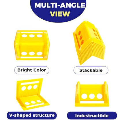 24 Pack 4" Flatbed Edge Corner Protectors for Cargo Load, Compatible with 4 Inch Winch Ratchet Straps, Plastic Tie down Strap Protector with Carrying Case for Flatbed Truck Shipping