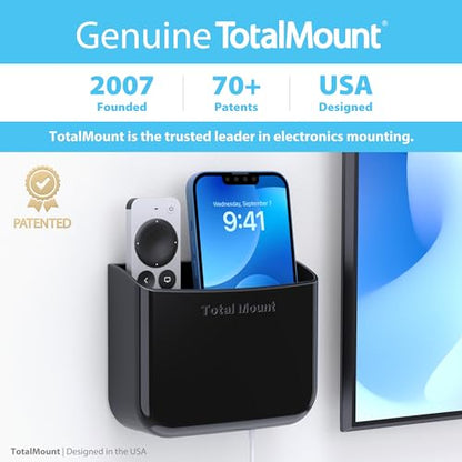TotalMount Drop-Free Remote Holder – Removable Adhesive Strips – Black | Designed in the USA – Simply Put the Remotes In – No Tricky Magnet Alignment Needed (Holds 2 or 3 Remote Controls)