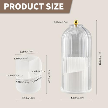 Toothbrush Holders with Sliding Lid for Bathroom Counter Organizer, Tooth Brush Toothpaste Holder for Bathroom Vanity Makeup Brushes Holder