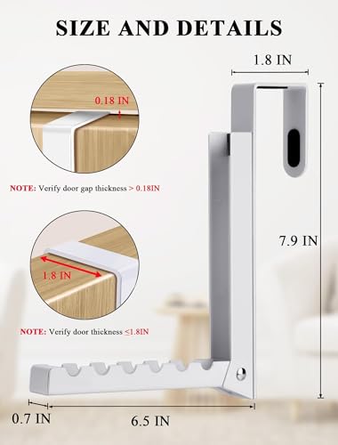 2-Pack Over the Door Hanger Hooks with Extra Anti-slip Pads for Laundry | Metal Folding Clothes Drying Rack, Portable Space Saving Coat Towels Organizer Rack for Laundry, Dorm and Hanging Storage