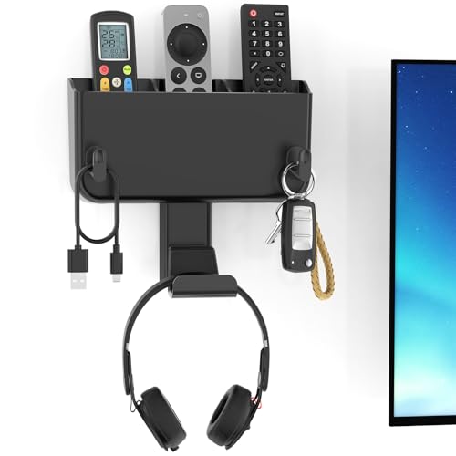 Adhesive Remote Control Holder Wall Mount with Hea...
