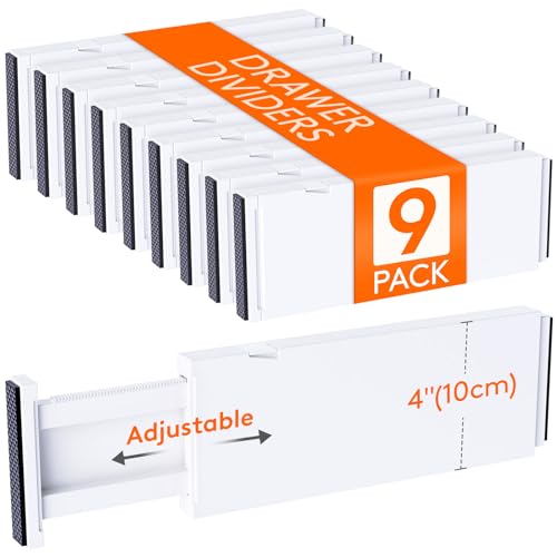 4" High Upgrade Drawer Divider, Adjustable Drawer... (White)