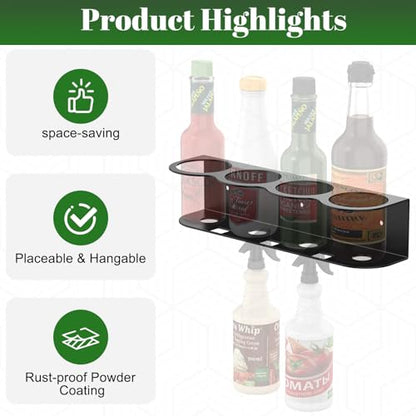 Spray Bottle Holder Spray Bottle Holder Wall Mount | Space-Saving Cold-Rolled Steel Garage & Workshop,Home Cleaning,Veterinary Offices,Retail Stores,Garden & Outdoor