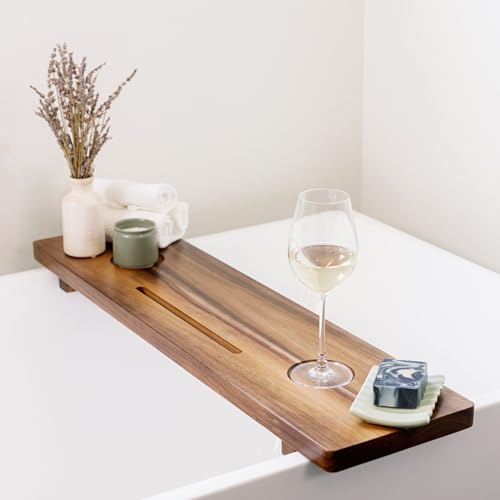 Luxury Acacia 35” Bathtub Tray Wood for Freestanding Tub, Bath Tray For Tub