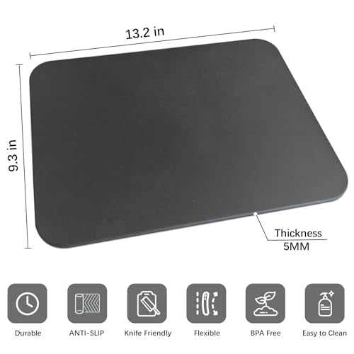 ZVP Thick TPU Cutting Boards for Kitchen, Rubber Flexible Cutting Board Mats, Nonslip Silicone Chopping Mats Foldable BPA Free Knife Friendly Non-Toxic Dishwasher Safe