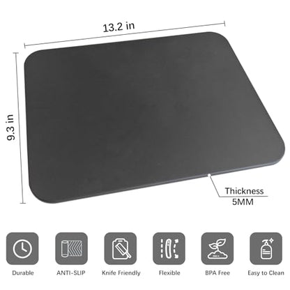 ZVP Thick TPU Cutting Boards for Kitchen, Rubber Flexible Cutting Board Mats, Nonslip Silicone Chopping Mats Foldable BPA Free Knife Friendly Non-Toxic Dishwasher Safe