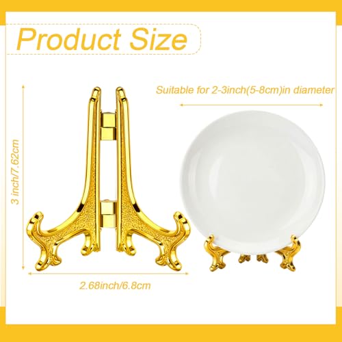48 Pcs Mini Easel Stands 3 Inch Plastic Plate Stan... (Gold | Plastic)