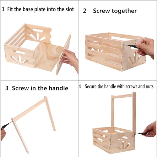 Wooden Baby Shower Crate Closet , Baby Storage nursery Crate Hamper with Handle, Gift Basket for Baby nursery Excluding hangers，Newborn Boy Girl Welcome Gift for New Mom Parents