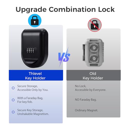 Magnetic Key Holder Box Hide A Key Under Car with Combination Lock with Strong Magnet for Storage Key Indoors, Outdoors Outside