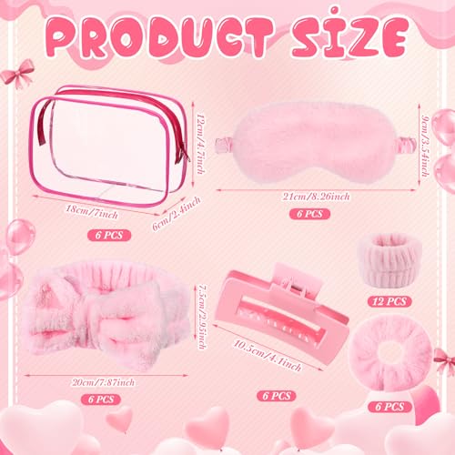 42 Pcs Spa Party Supplies for Women Sleepover Set of 6