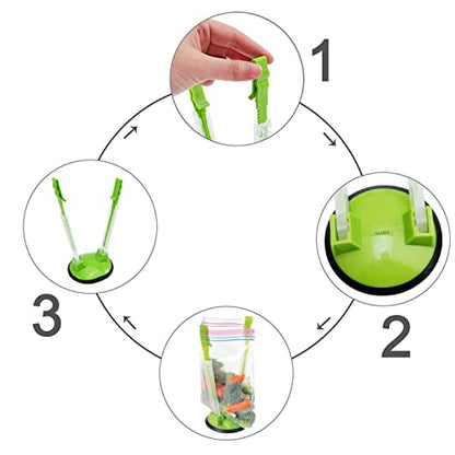 Ziplock Bag Holder Stand Adjustable For Plastic Freezer Bags/Hands Free Baggy Rack Gallon Bag Holder Stand,6 Pack/6pcs