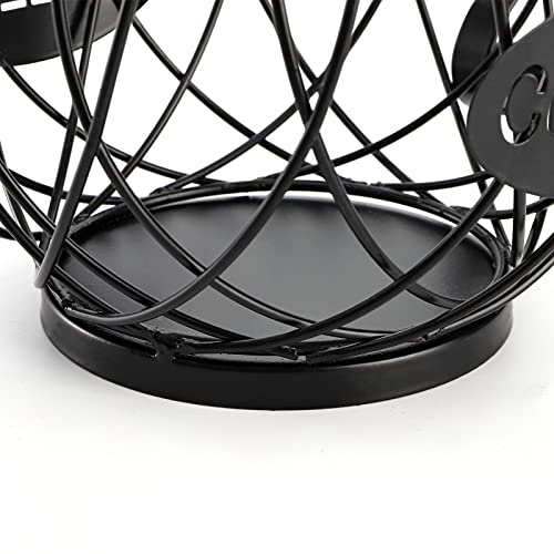 Coffee Pod Holder, Coffee Capsule Basket for Counter Table Bar, Metal Espresso Pod Keeper Storage for Home Cafe Hotel, Black