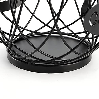 Coffee Pod Holder, Coffee Capsule Basket for Counter Table Bar, Metal Espresso Pod Keeper Storage for Home Cafe Hotel, Black