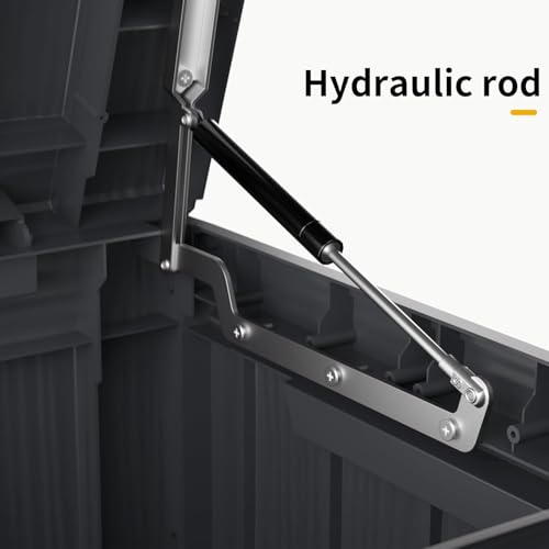 200 Gallon Resin Deck Box Waterproof Outdoor Storage Box for Patio Furniture Pool Accessories Indoor Storage for Cushion Garden Tools, Black