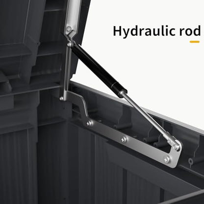 200 Gallon Resin Deck Box Waterproof Outdoor Storage Box for Patio Furniture Pool Accessories Indoor Storage for Cushion Garden Tools, Black