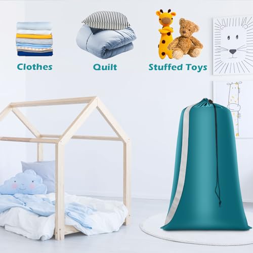 Coomee Heavy Duty Laundry Bag, 2 Pack XL Nylon Laundry Bags with Straps | Extra Large Laundry Bags, Drawstring Closure, Washable Large Dirty Clothes Organizer, Travel Bag Fits a Laundry Hamper