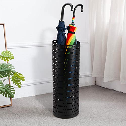 Metal Round Umbrella Stand Rack, 16.5 x 6 Inch Free Standing Umbrella Holder for Canes Walking Sticks for Entryway, Home, Office Decor